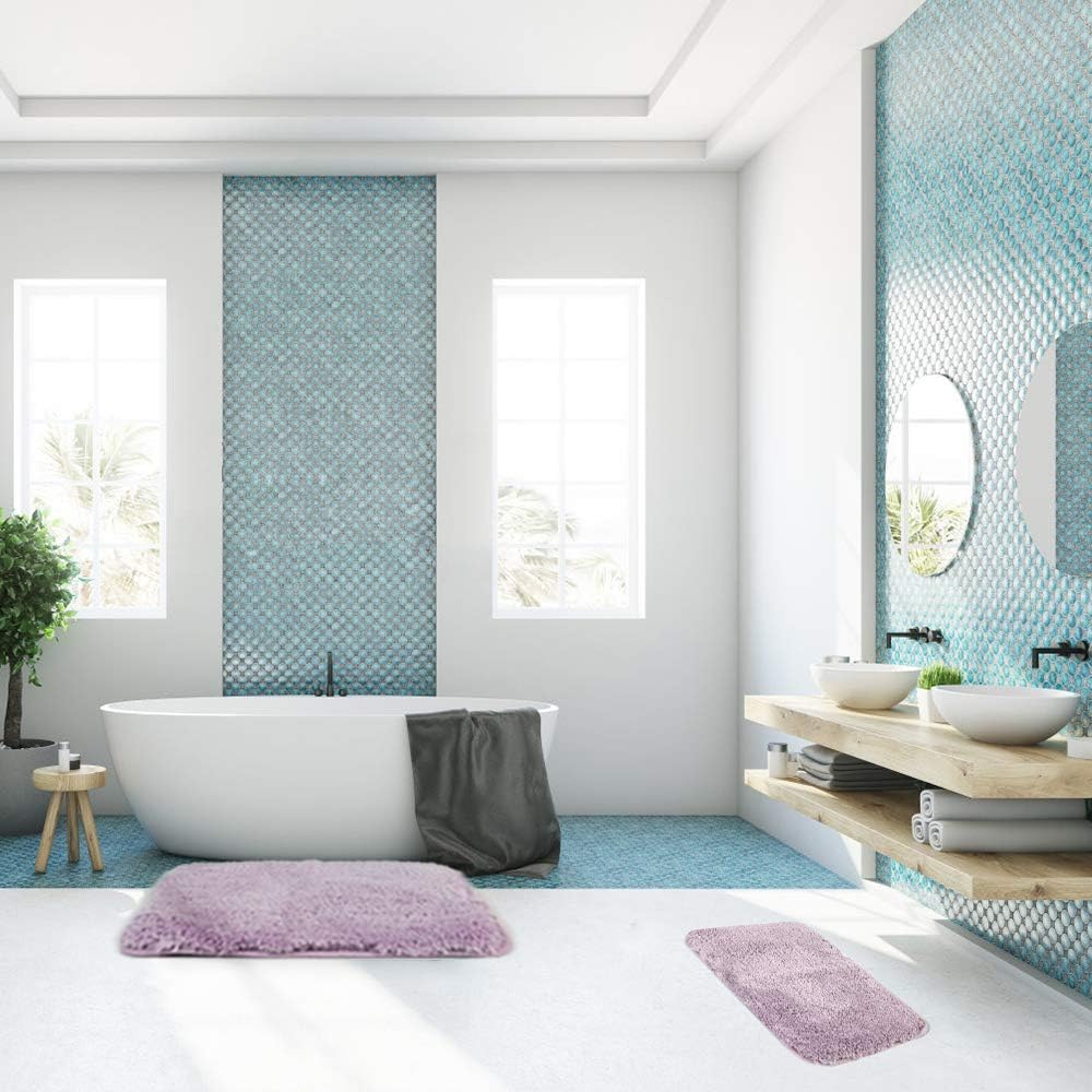 Charming Shaggy Bath Rug Set 20x32