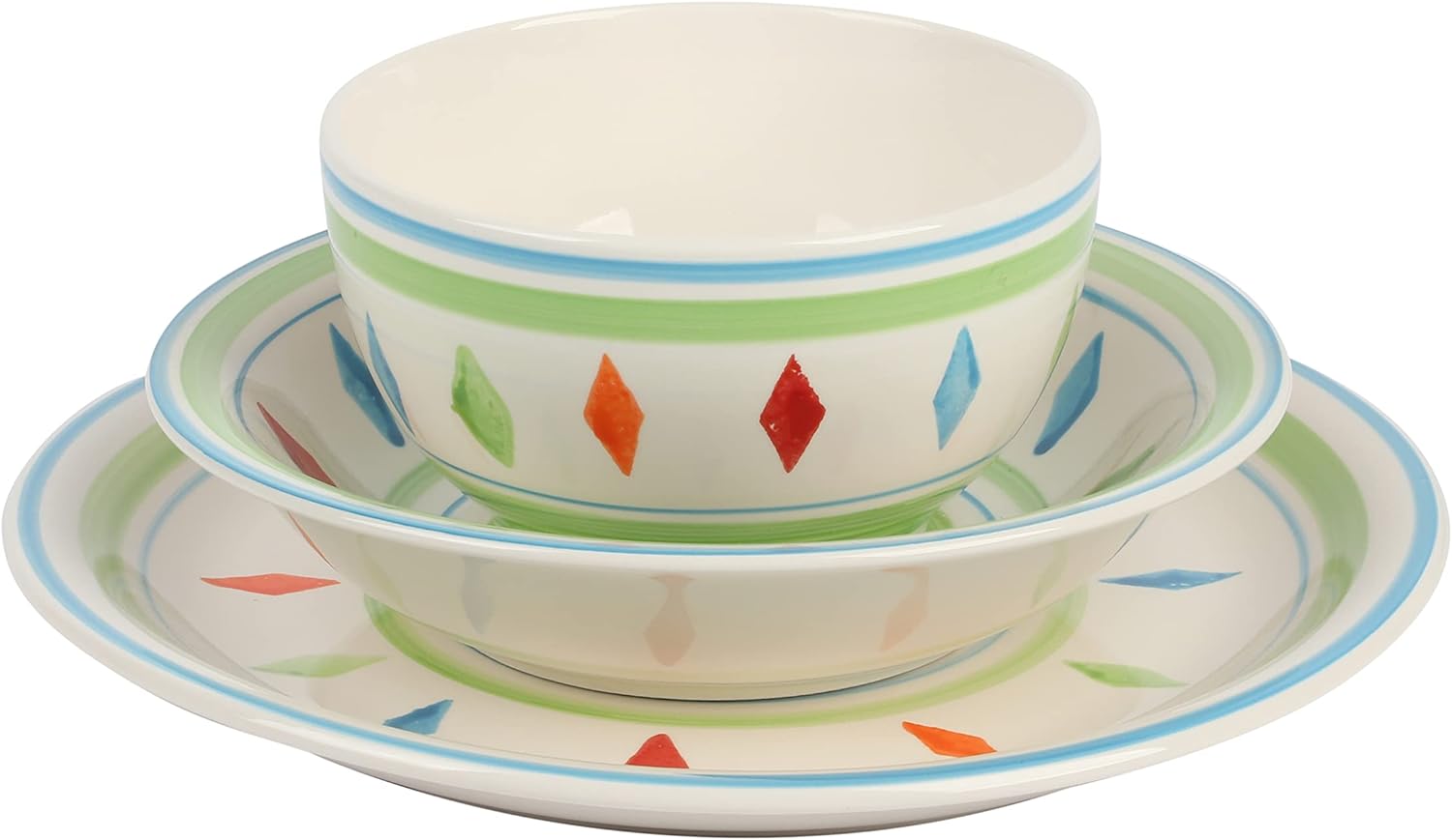 Heidy Hand Painted Dinnerware Set - Green