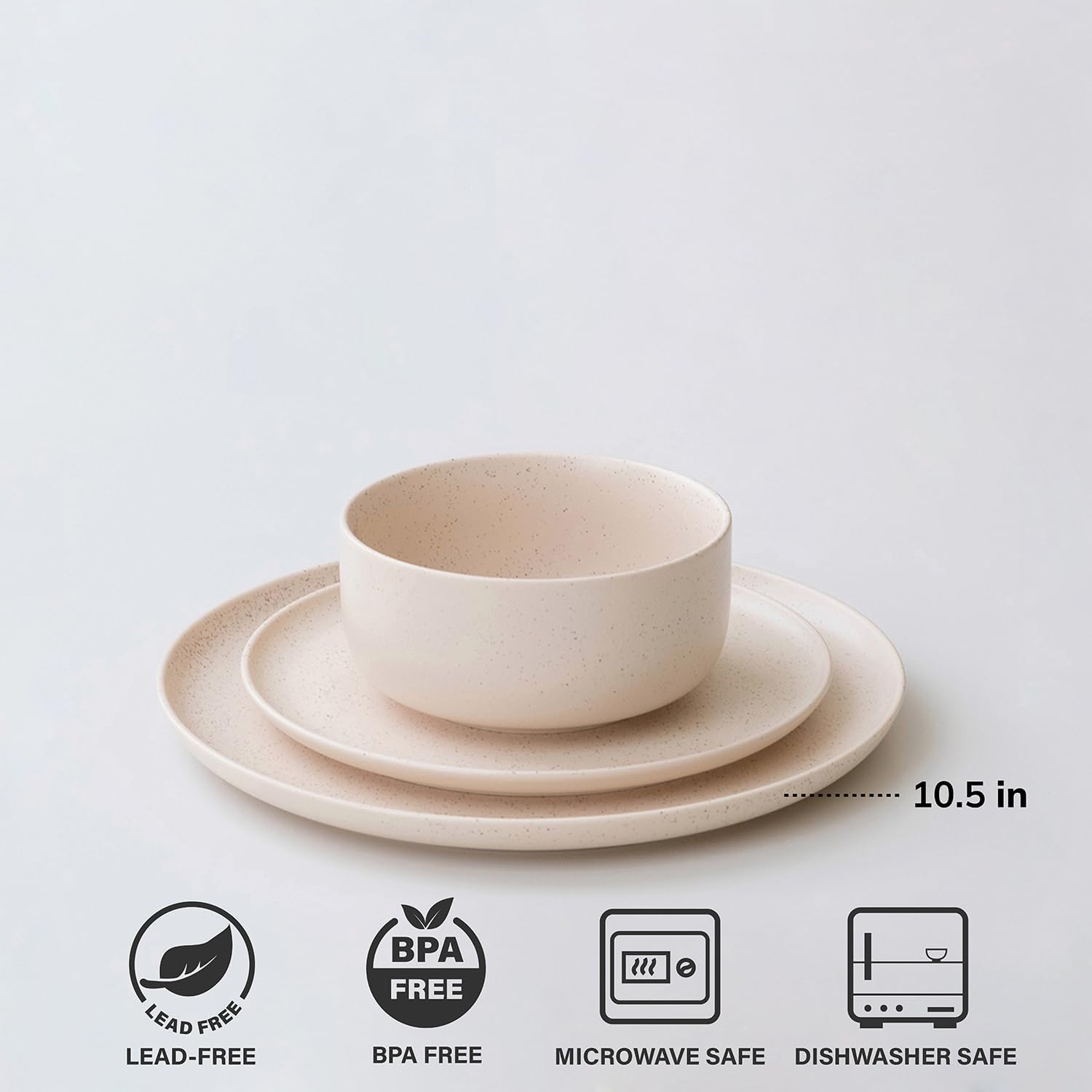 Durable Dinner Plate Set with Natural Clay Finish