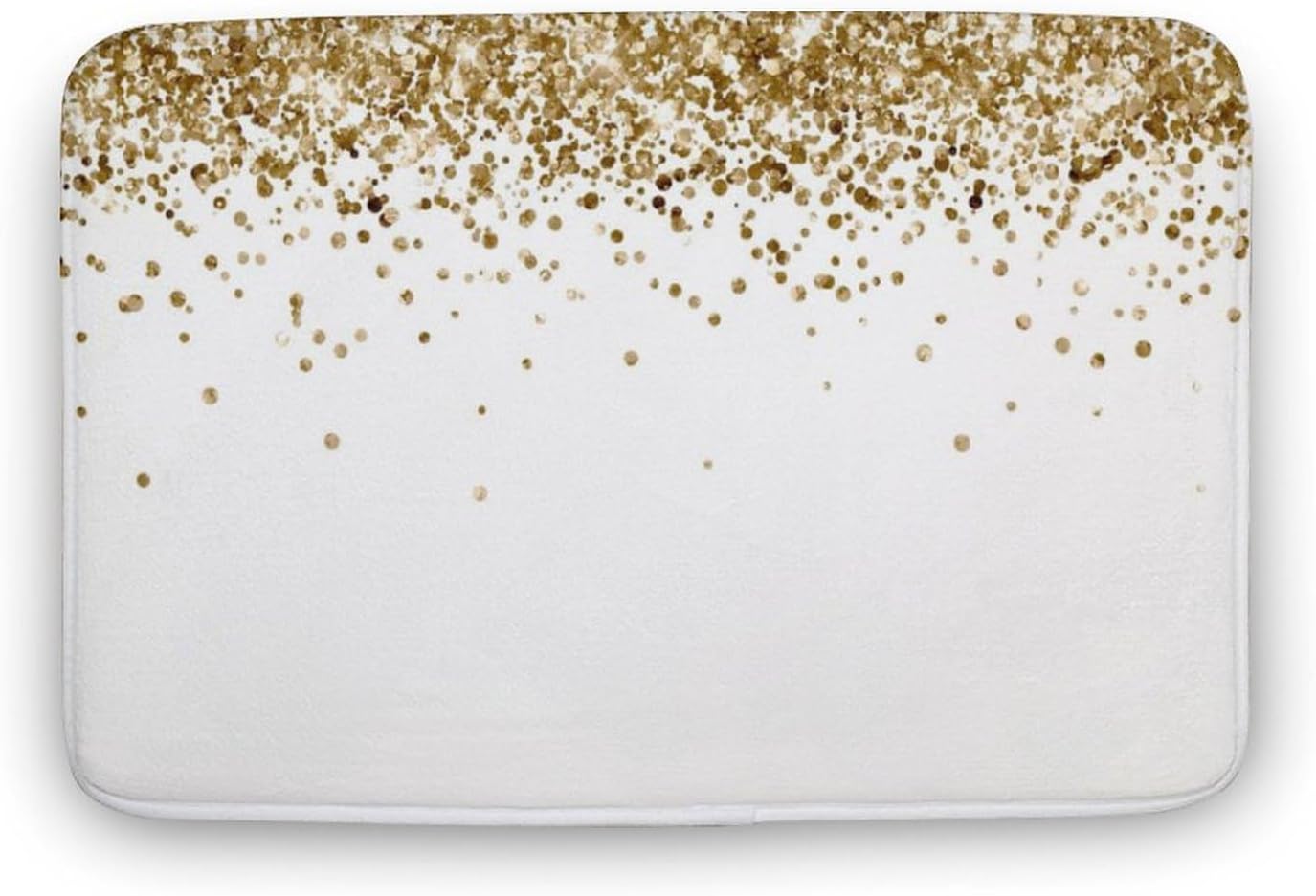 White Gold Glitter Bath Mat Rug 30x20