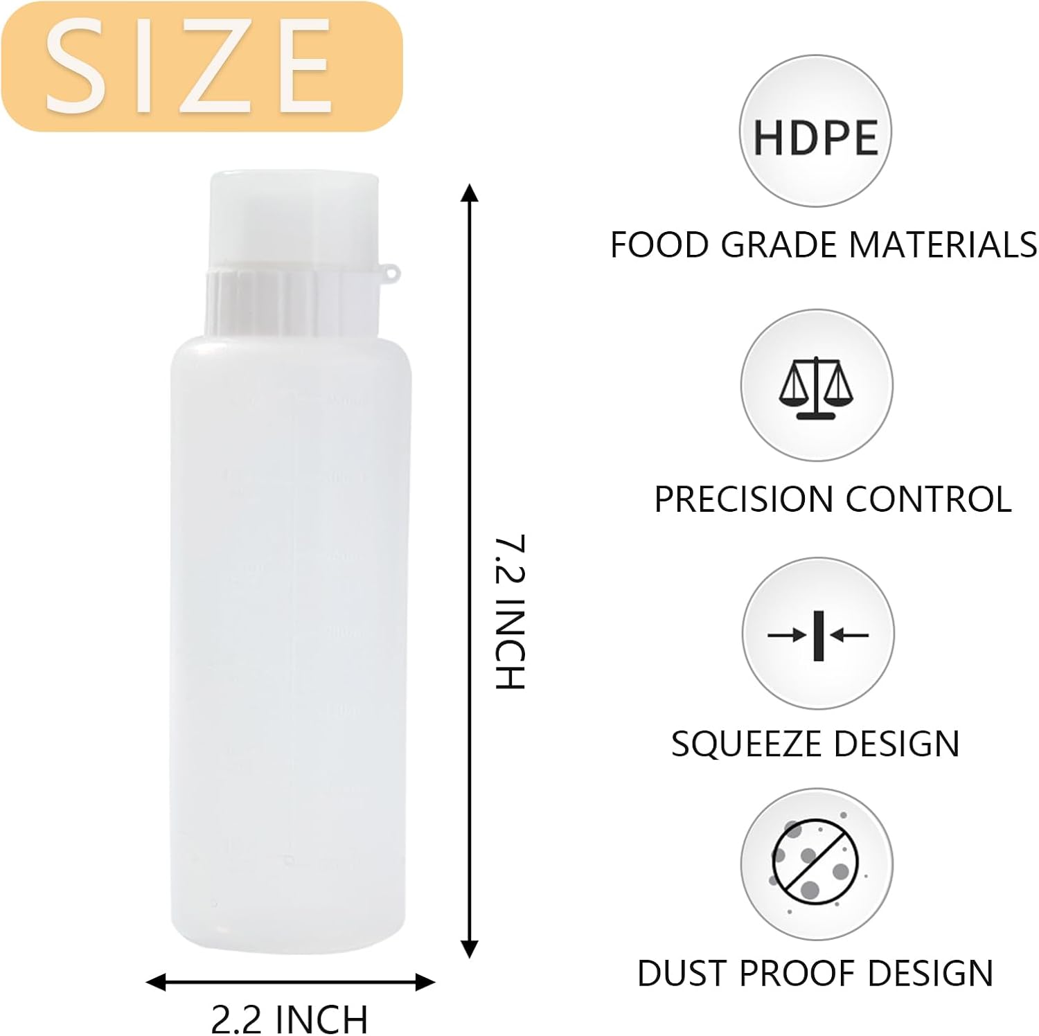 Five-Hole Reusable Squeeze Bottles Leak-Proof BPA-Free