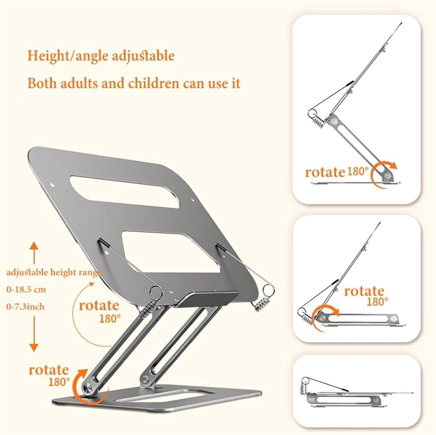 Perfect for Reading Study Foldable Book Stand with Adjustable Angle Height Silver