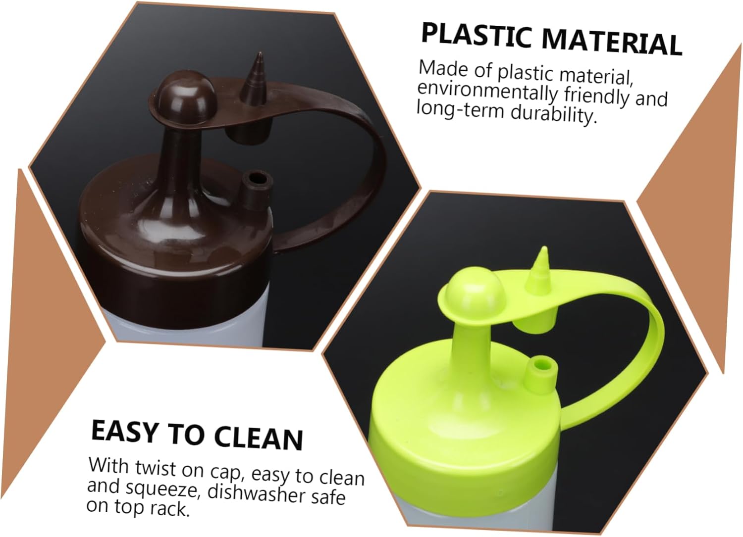 Cabilock 4PCS Reusable Squeeze Condiment Bottles