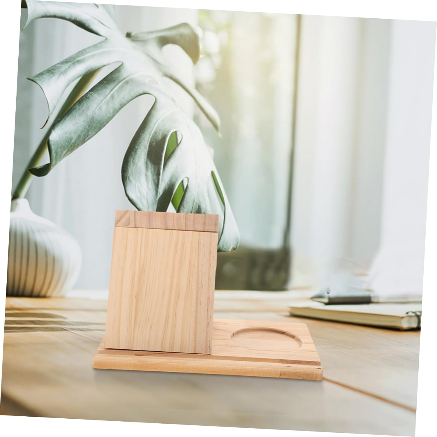 Sturdy Wooden Triangle Book Holder for Home Office