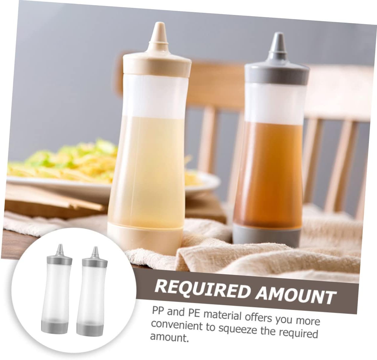 Sleek Set of 2 Condiment Squeeze Bottles