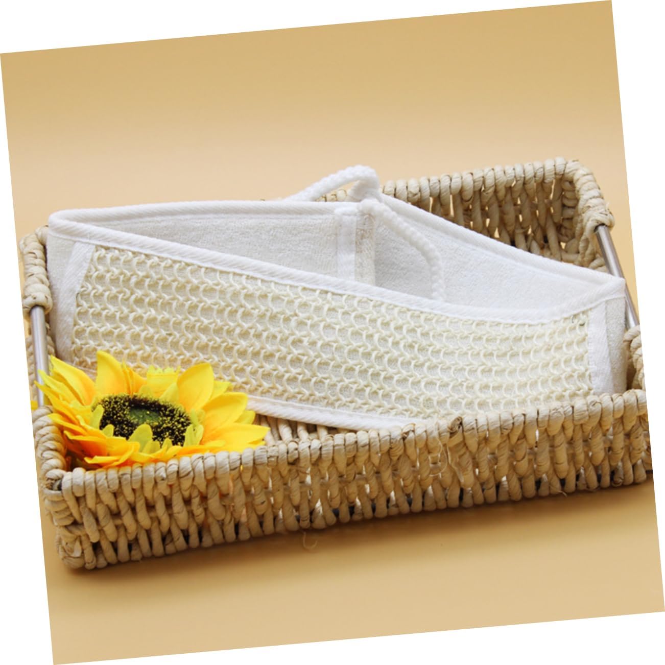 Beige Exfoliating Bath Towel