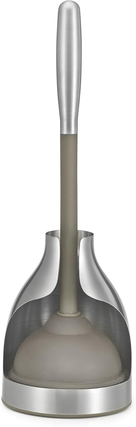 Polder - Compact Stainless Steel Toilet Plunger Caddy