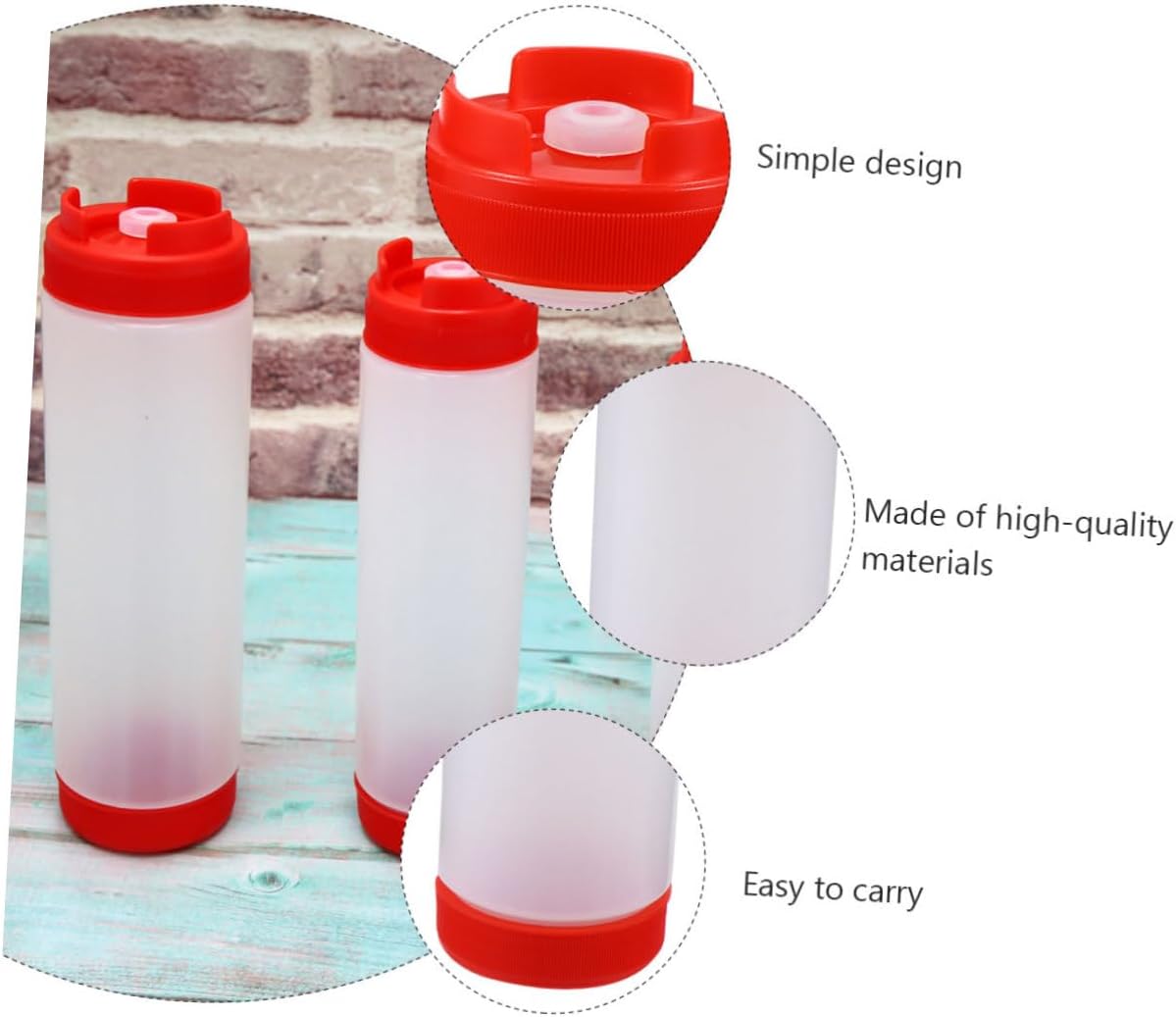Sealed Squeeze Bottle - 20oz Red Plastic Dispenser for Condiments