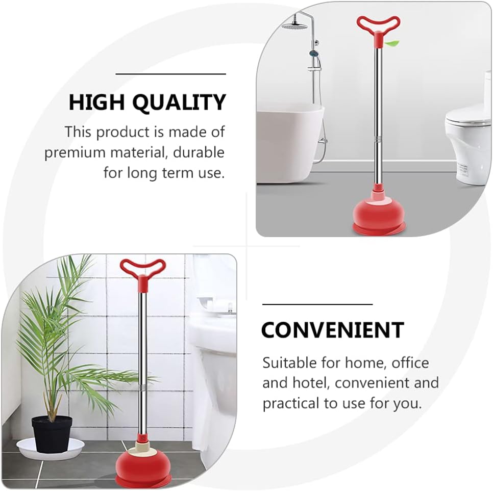 Angoily Heavy Duty Rubber Toilet Plunger with Long Handle