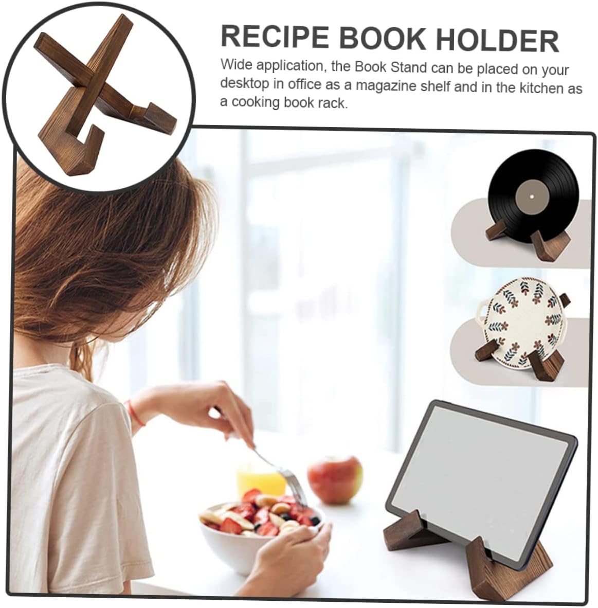 Mikinona Recipe Display Stand - Convenient Kitchen Book Holder with Premium Finish