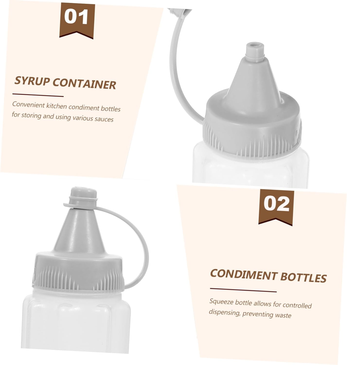 4-Pack Squeeze Bottles for Kitchen Use