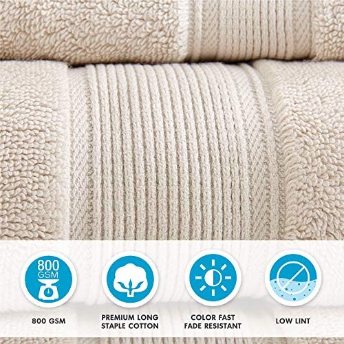Madison Park 800 GSM Luxury Cotton Bath Towel Set 8 Piece White