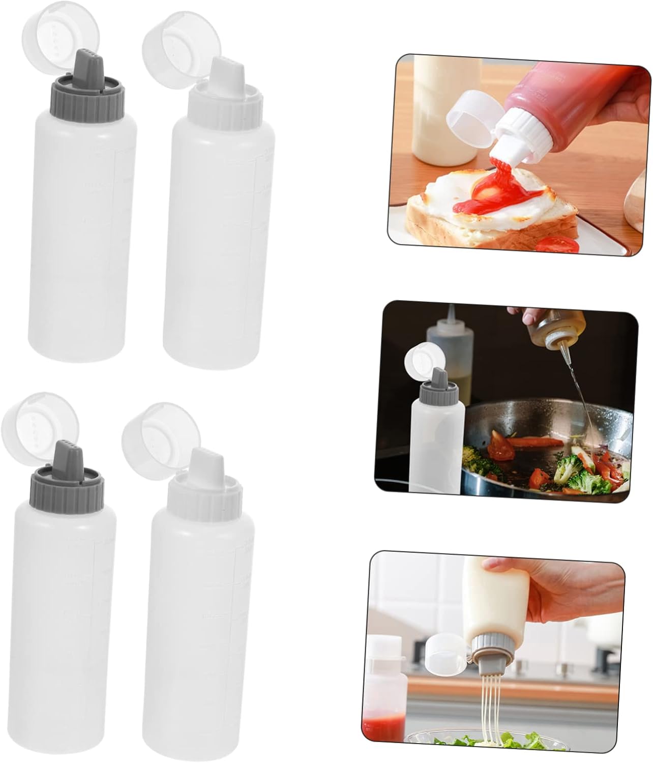 Premium Condiment Squeeze Bottles Set of 8