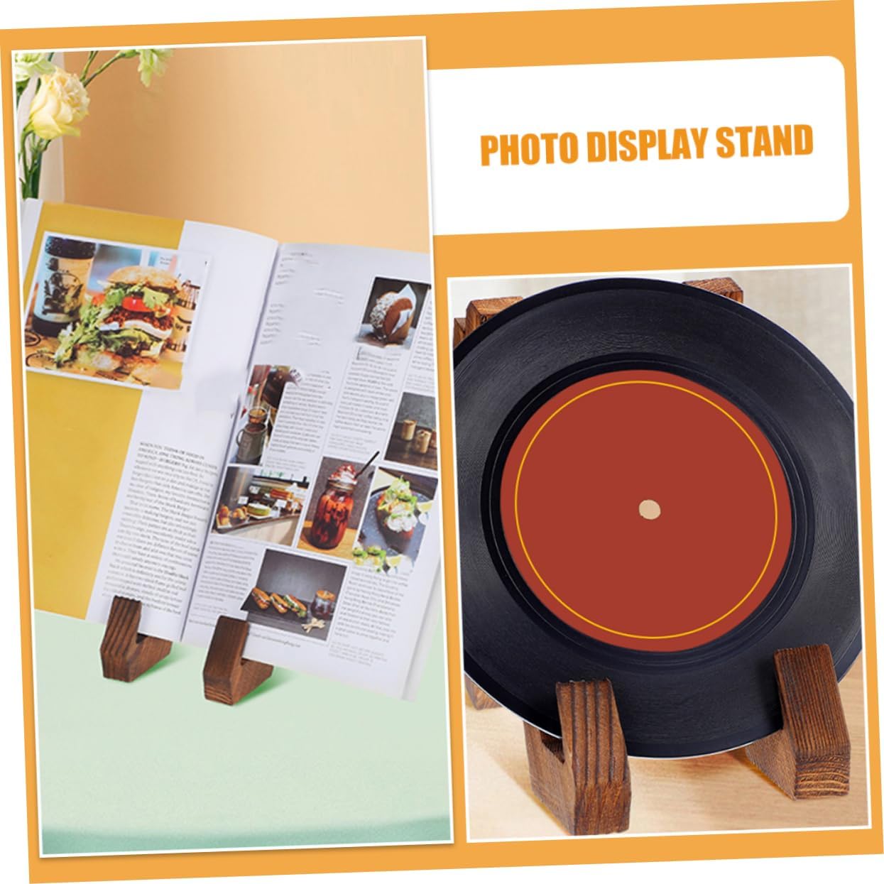 Zerodeko Wooden Menu Recipe Holder Stand