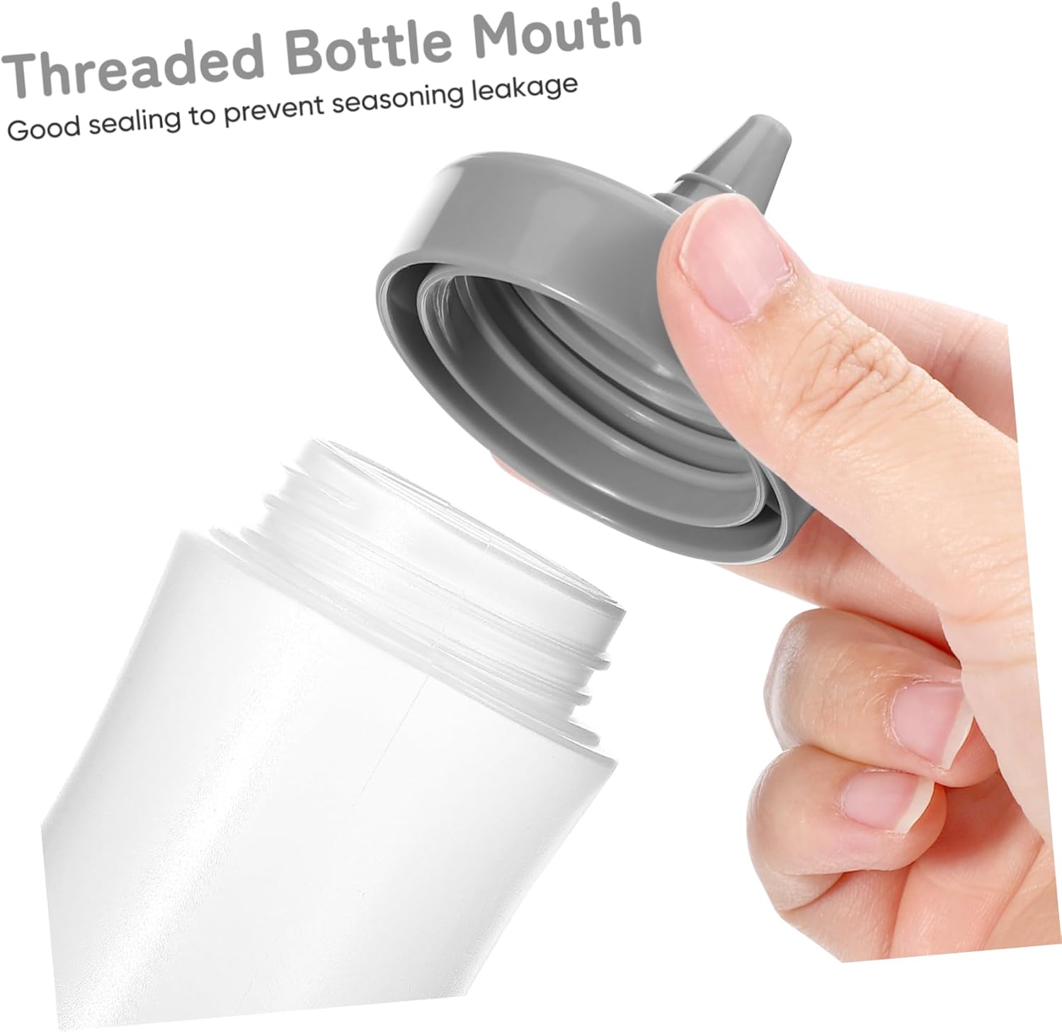 FELTECHELECTR Reusable Plastic Condiment Squeeze Bottle Grey