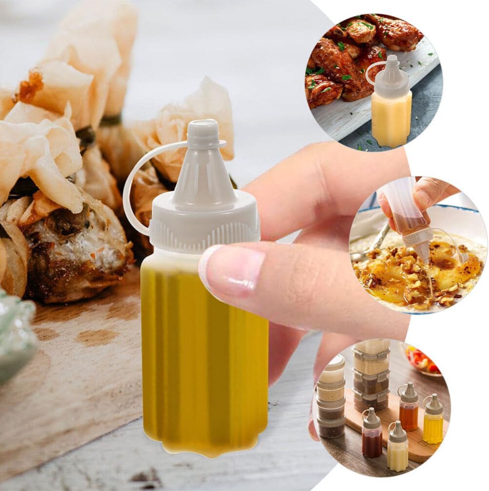 Kichvoe 4pacBarbecueSeasoningBottleOliveOilSqueezeBottleRefillablePicnicCondimentBottlesClearHoneyDispenserJamPaint