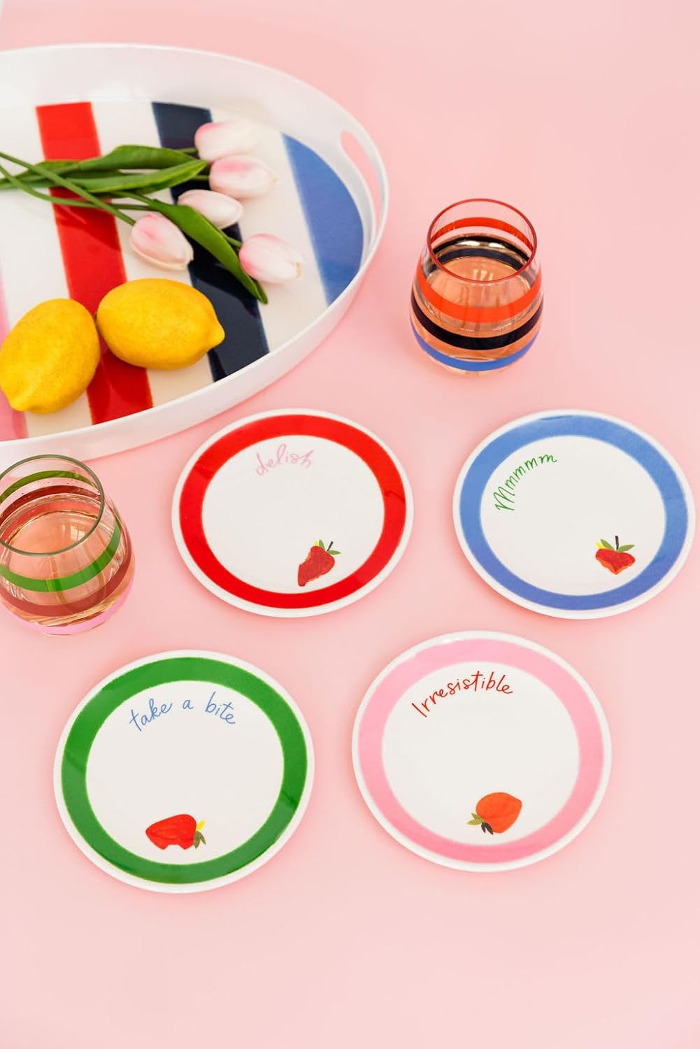 Kate Spade New York Adventure Stripe Melamine Dinner Plate Set 4-piece