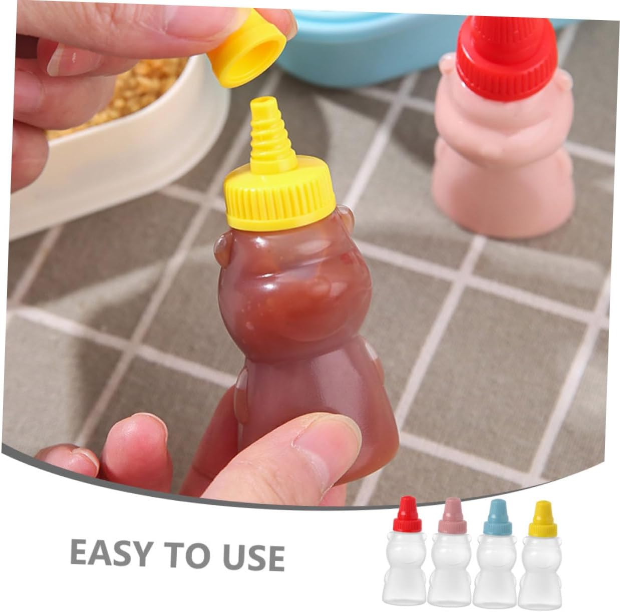 Cabilock 8 Pack Mini Bear Condiment Bottles 1