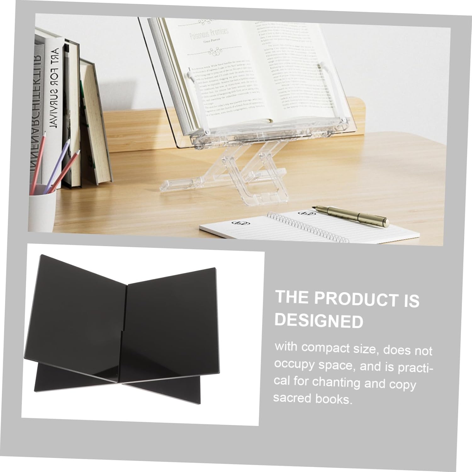 Childrens Bookshelf Holder - Black and Modern Acrylic