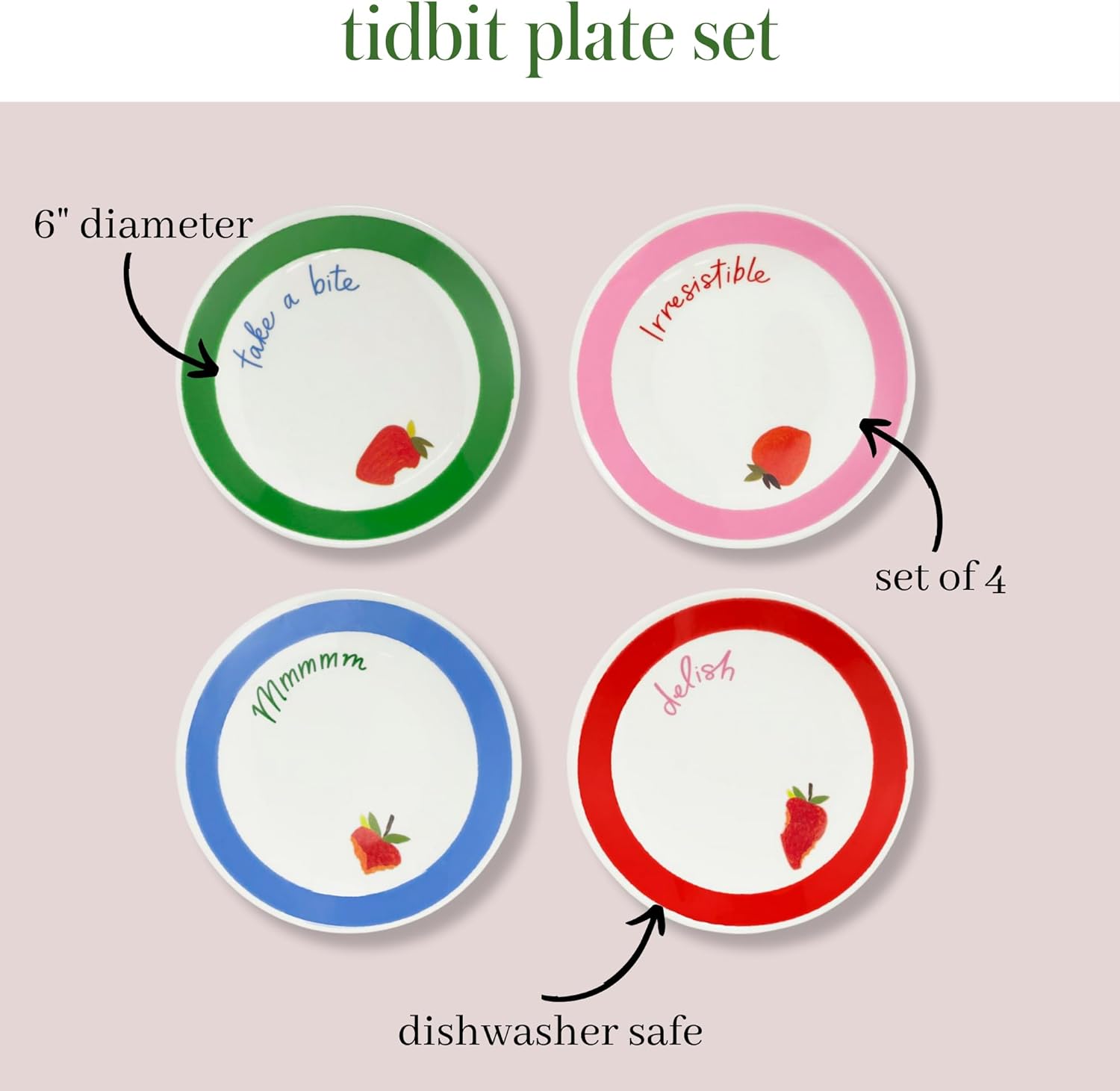 Kate Spade New York Adventure Stripe Melamine Dinner Plate Set 4-piece