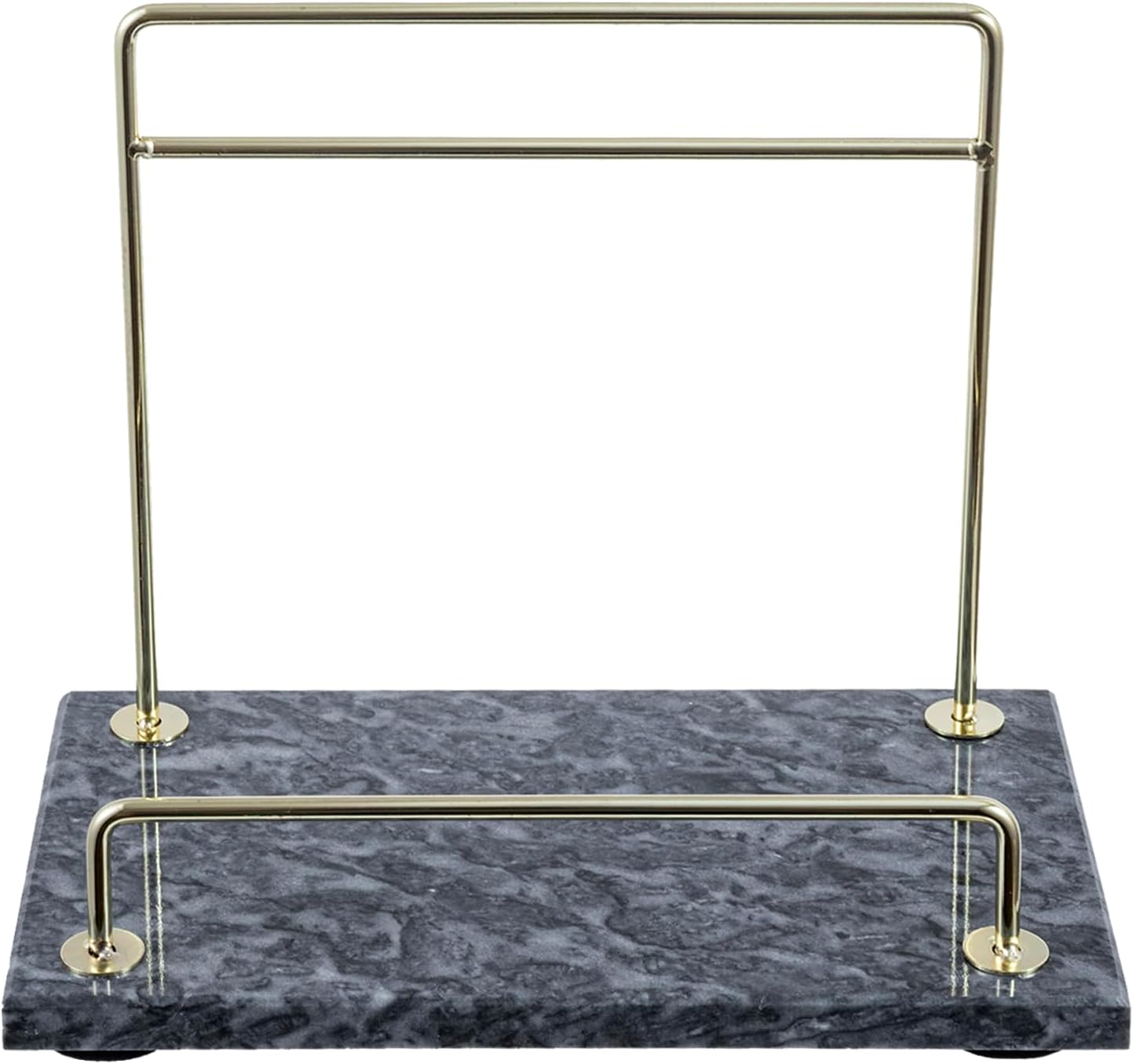 MyGift Modern Black Marble cookbook stand