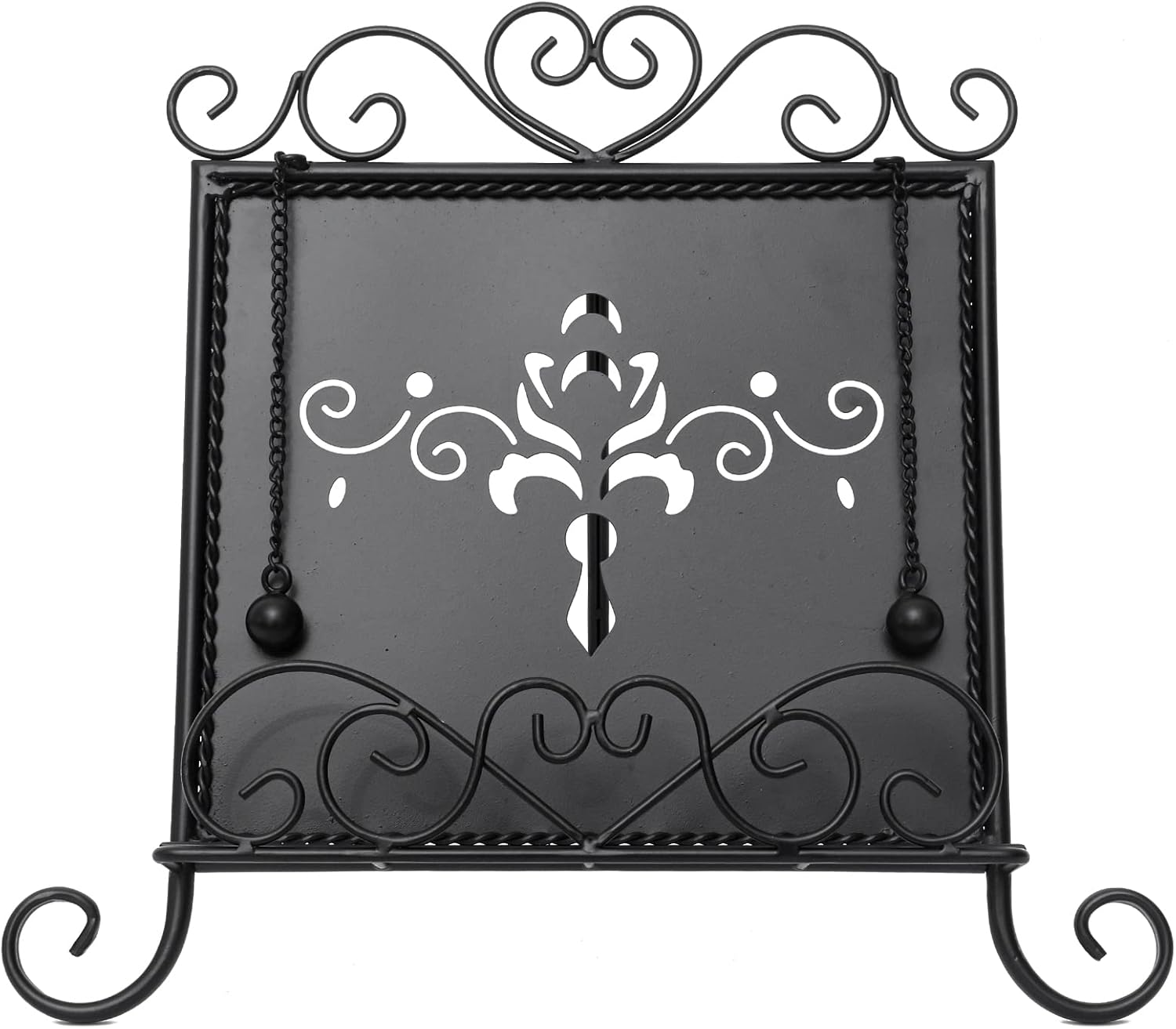 SwallowLiving Antique Metal Cookbook Stand with Adjustable Arm