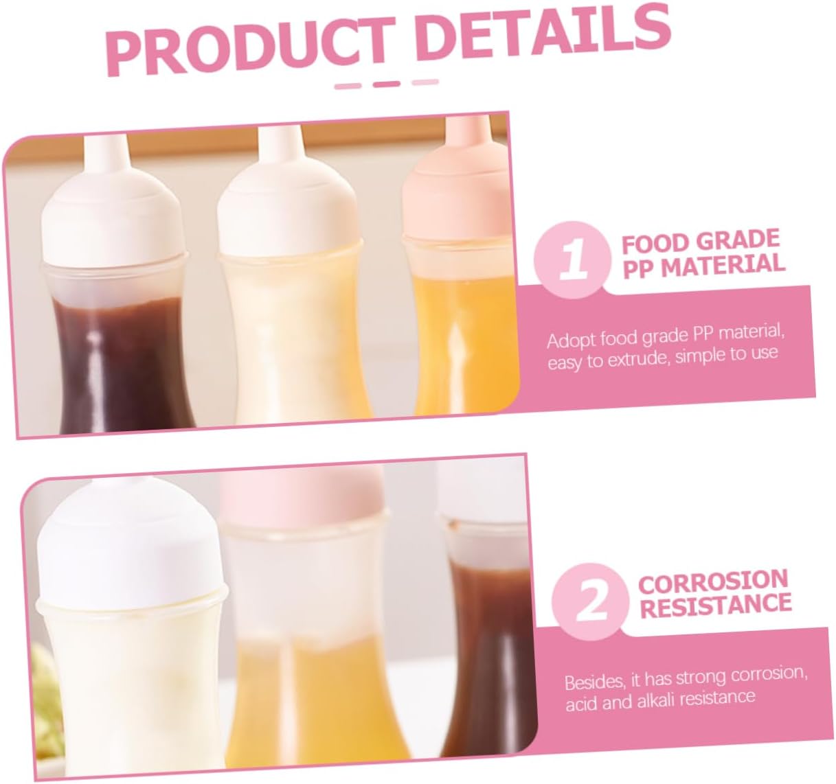 FELTECHELECTR 6pcs Ketchup Squeeze Bottles Set