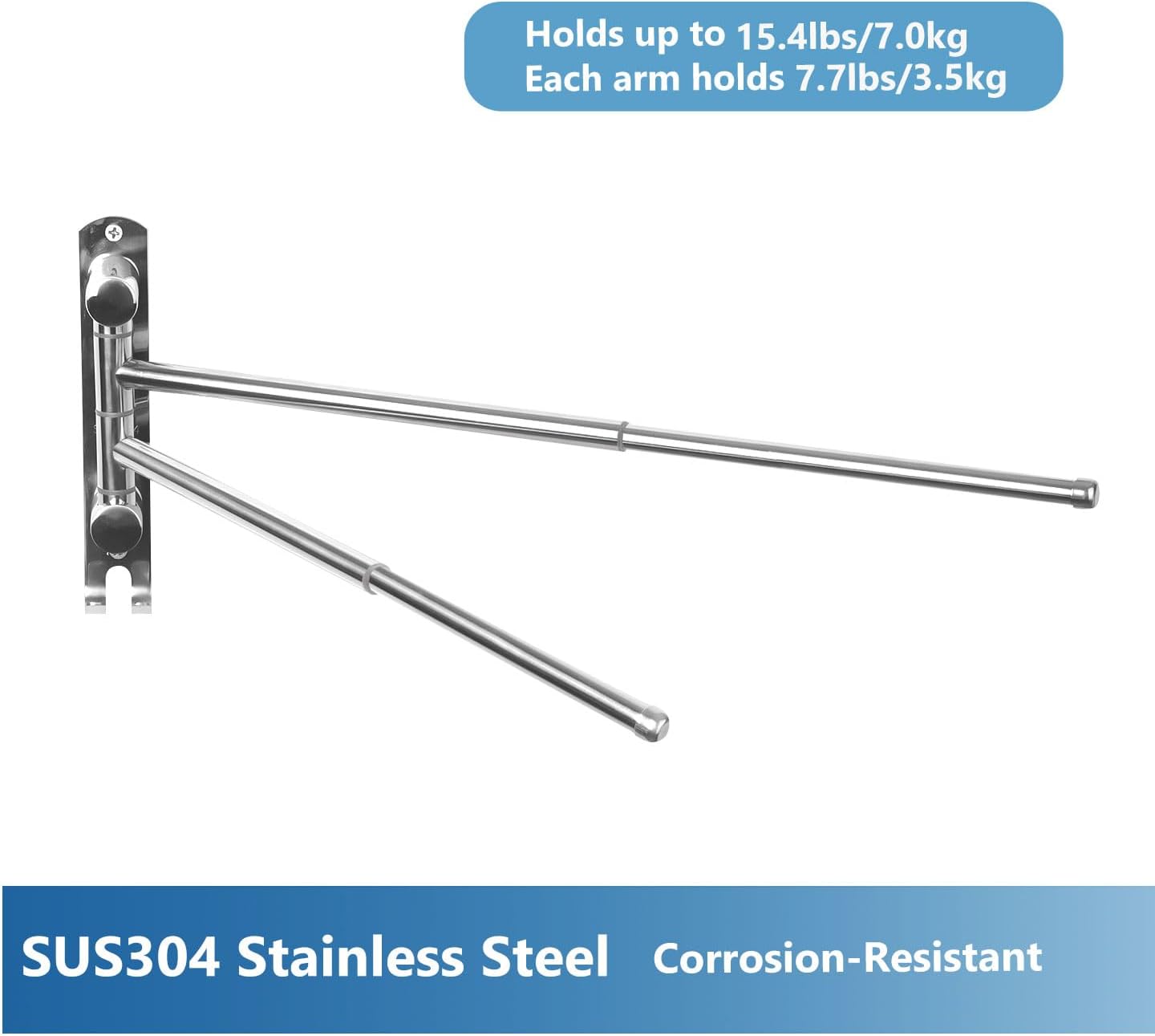 Adjustable Towel Rack JSVER Stainless Steel