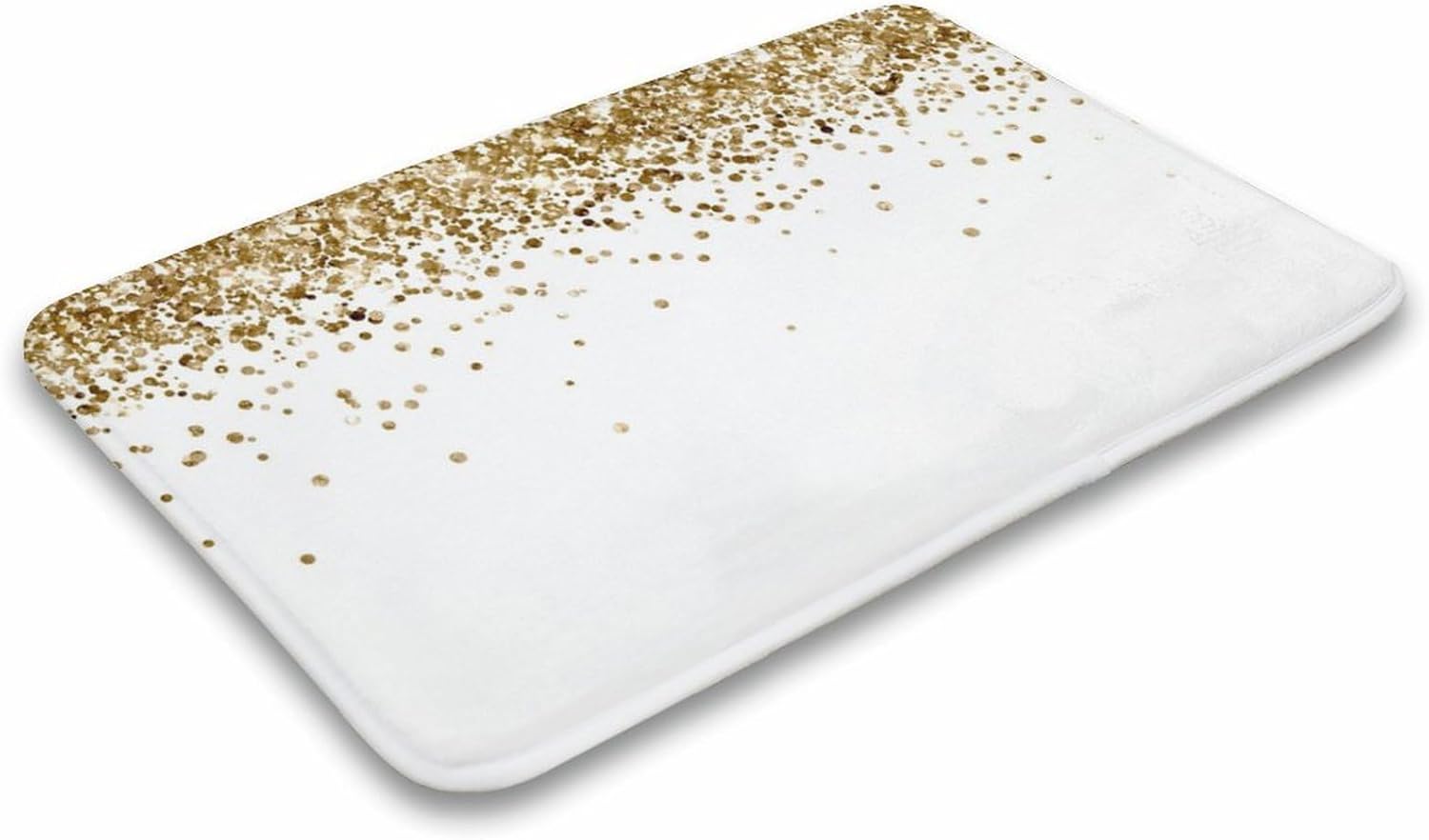 White Gold Glitter Bath Mat Rug 30x20