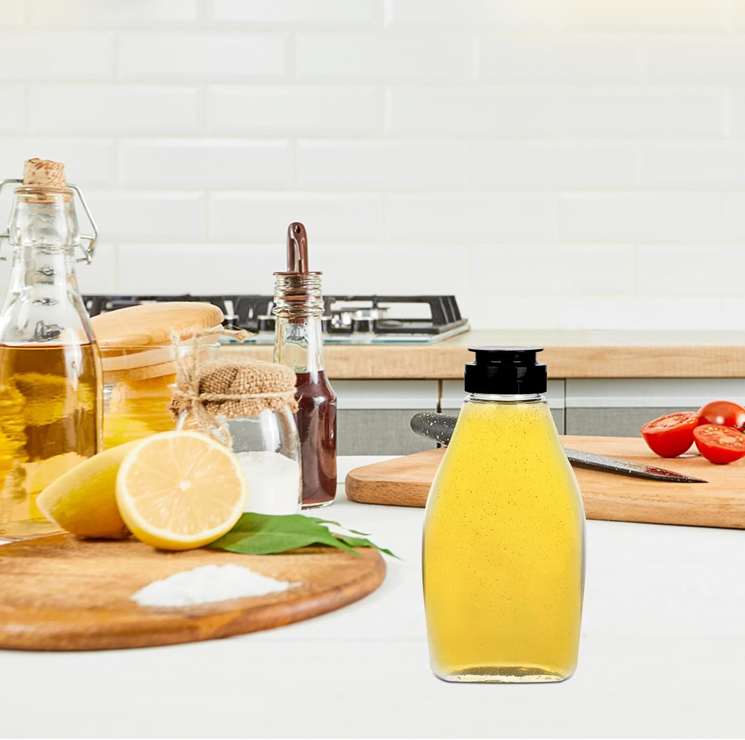 Zerodeko Jar Sugar Pot 4Pcs Sauce Squeeze Bottles
