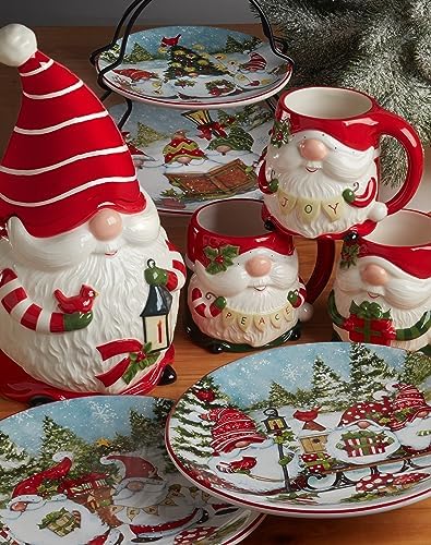 Glowing Christmas Gnomes Dinner Plate Set