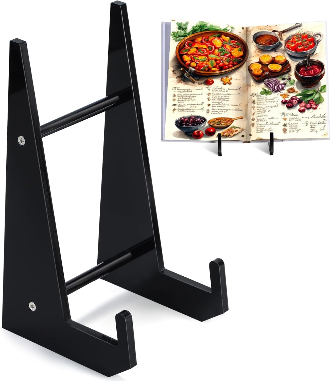 Sturdy Acrylic Cookbook Stand for Kitchen Countertops
