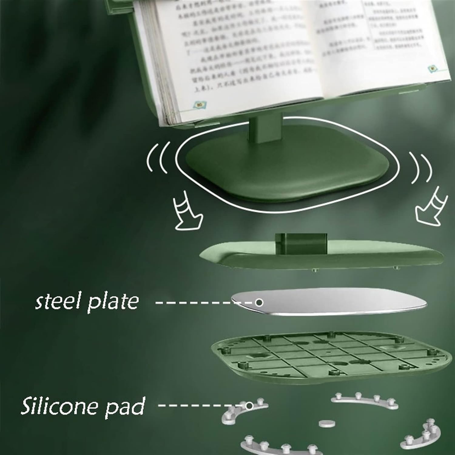 ZTHYSHXA Premium Adjustable Microfiber Book Stand Sturdy Ergonomic Design for Kitchen Reading