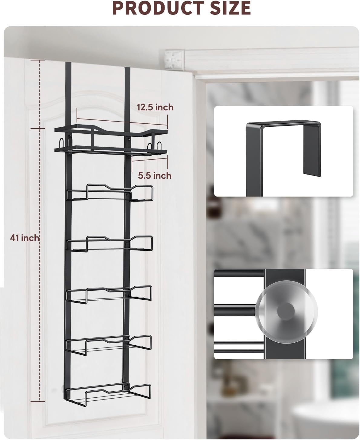 Aetyord No-Drill Bath Towel Rack - Black