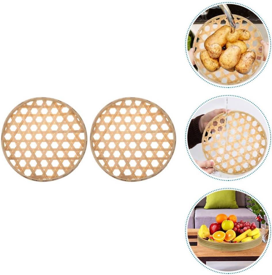 Bamboo Sieve Basket Set 2-Pack