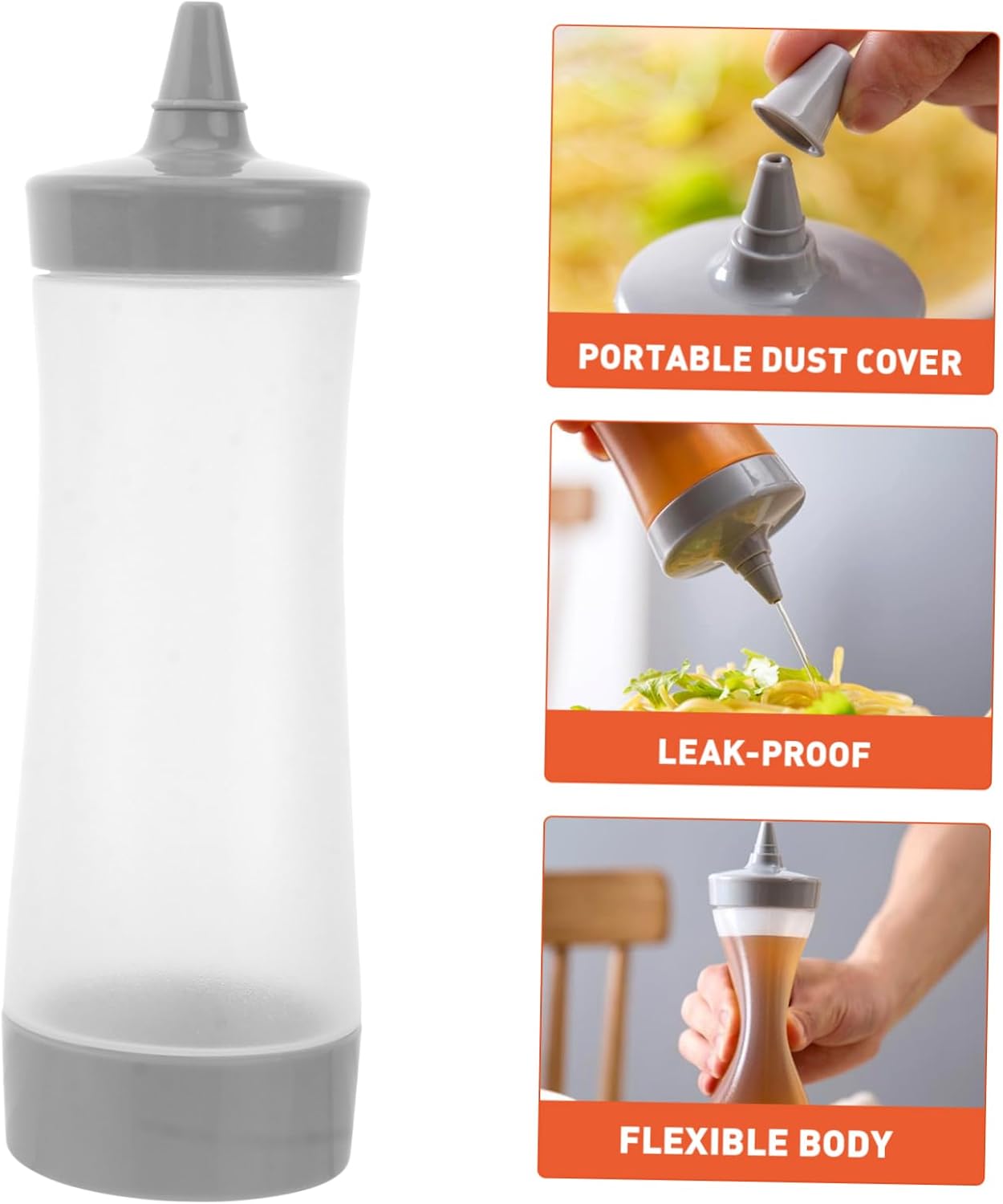 3-Piece Mustard Ketchup and Salsa Squeeze Dispenser for BBQ