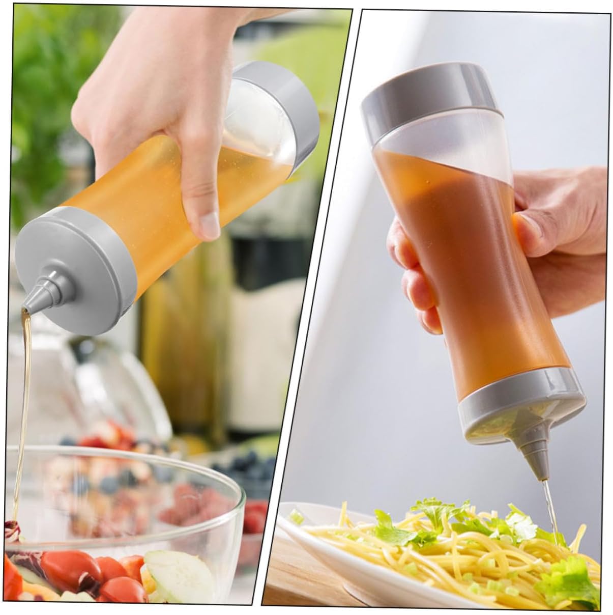 Sleek Set of 2 Condiment Squeeze Bottles