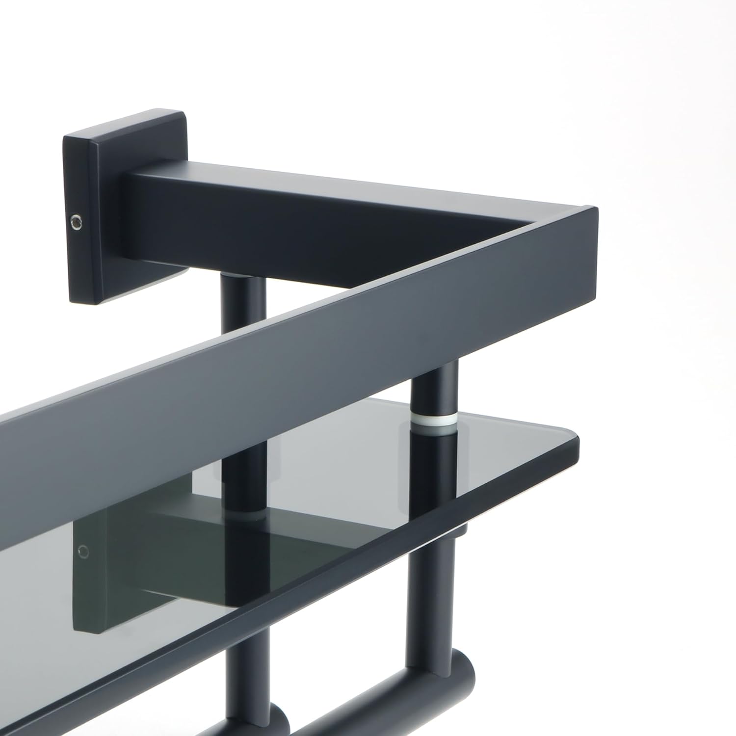 Alise 20-inch Double Towel Bar Glass Shelf for Bathroom