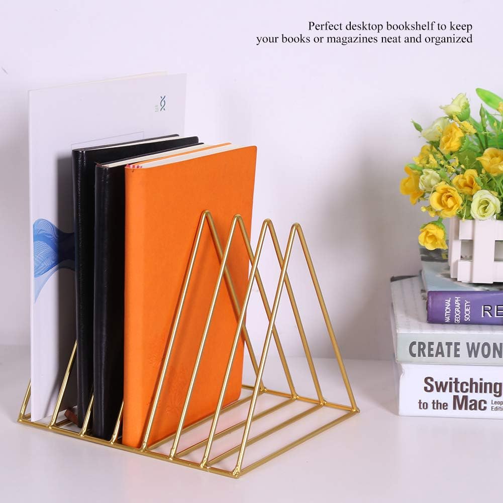 Bookshelf Creative Iron Triangle for Books Magazines
