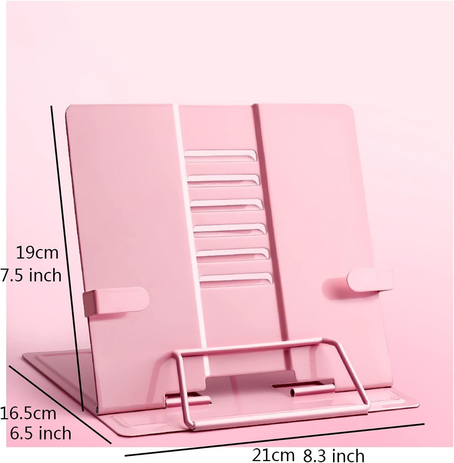 Yuidaaavzz Metal Book Stand Pink