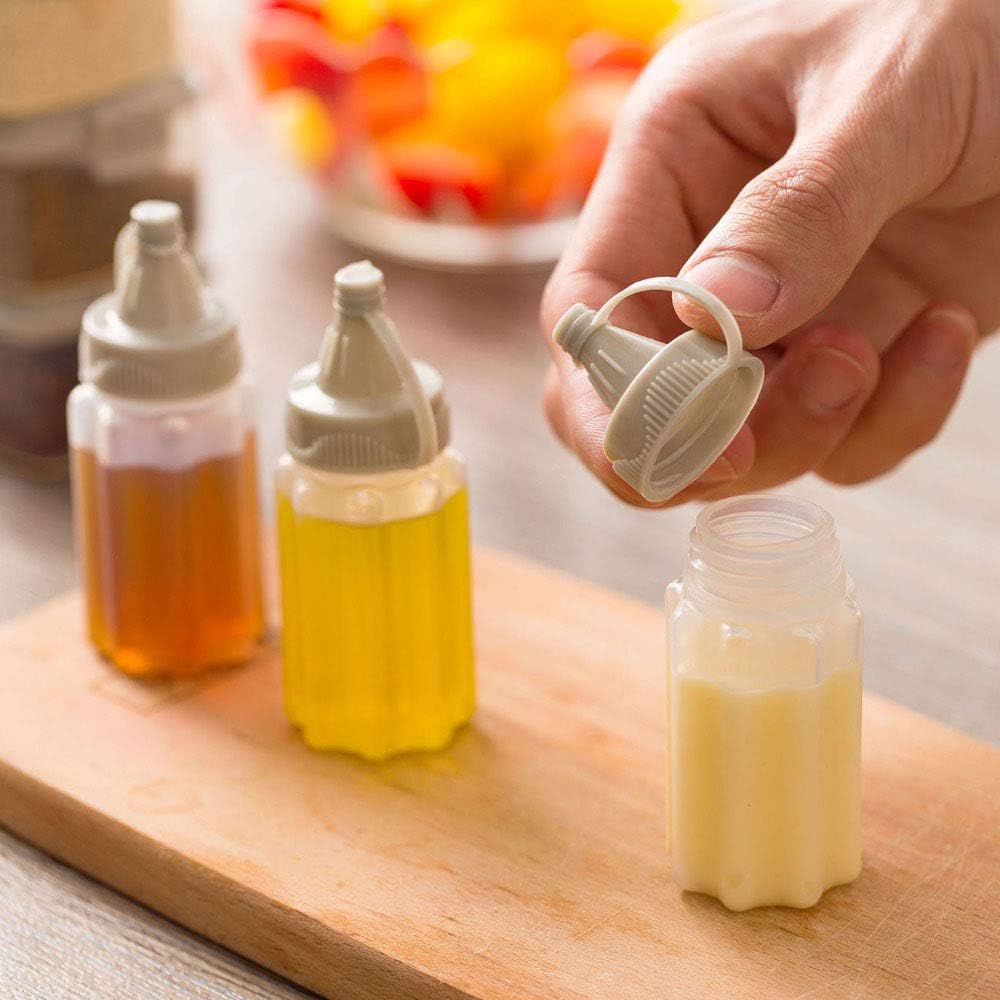 4 Pack Mini Squeeze Bottles Condiment Set for Kitchen Use