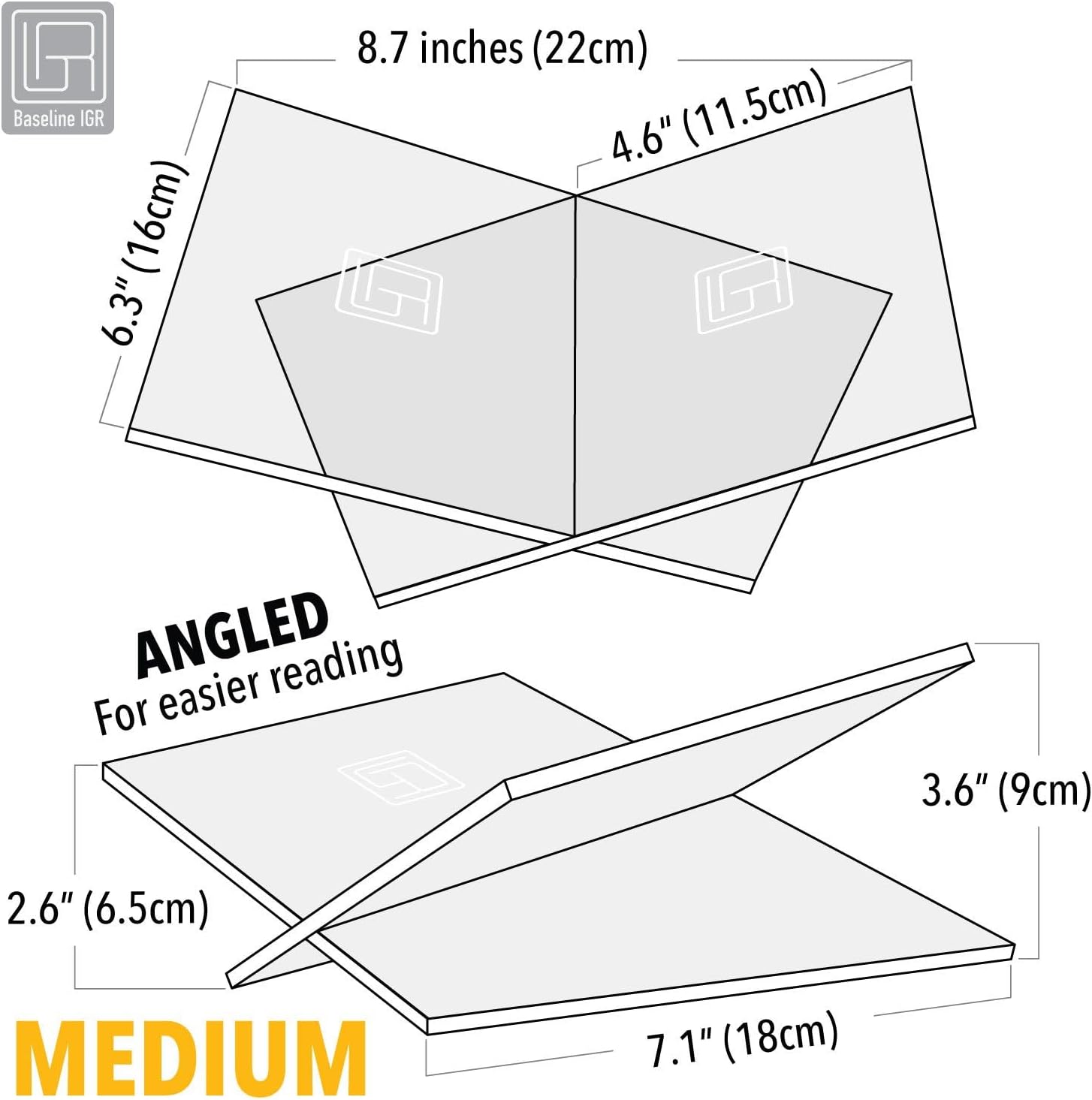Baseline IGR Medium Clear Acrylic Book Stand