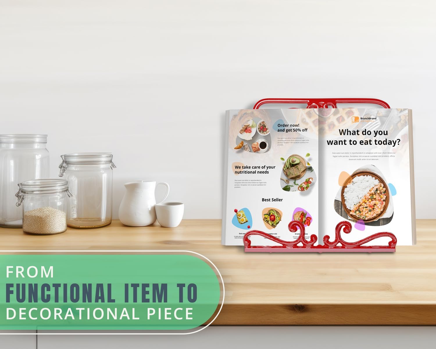 Comfify Cast Iron Recipe Stand - Durable Elegant for Kitchen Convenience