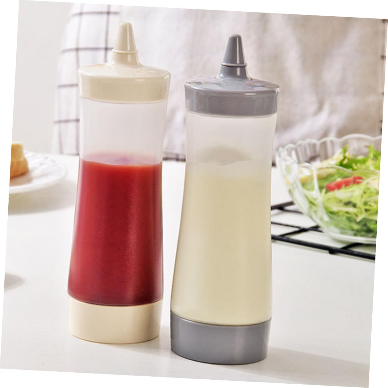 Sleek Set of 2 Condiment Squeeze Bottles