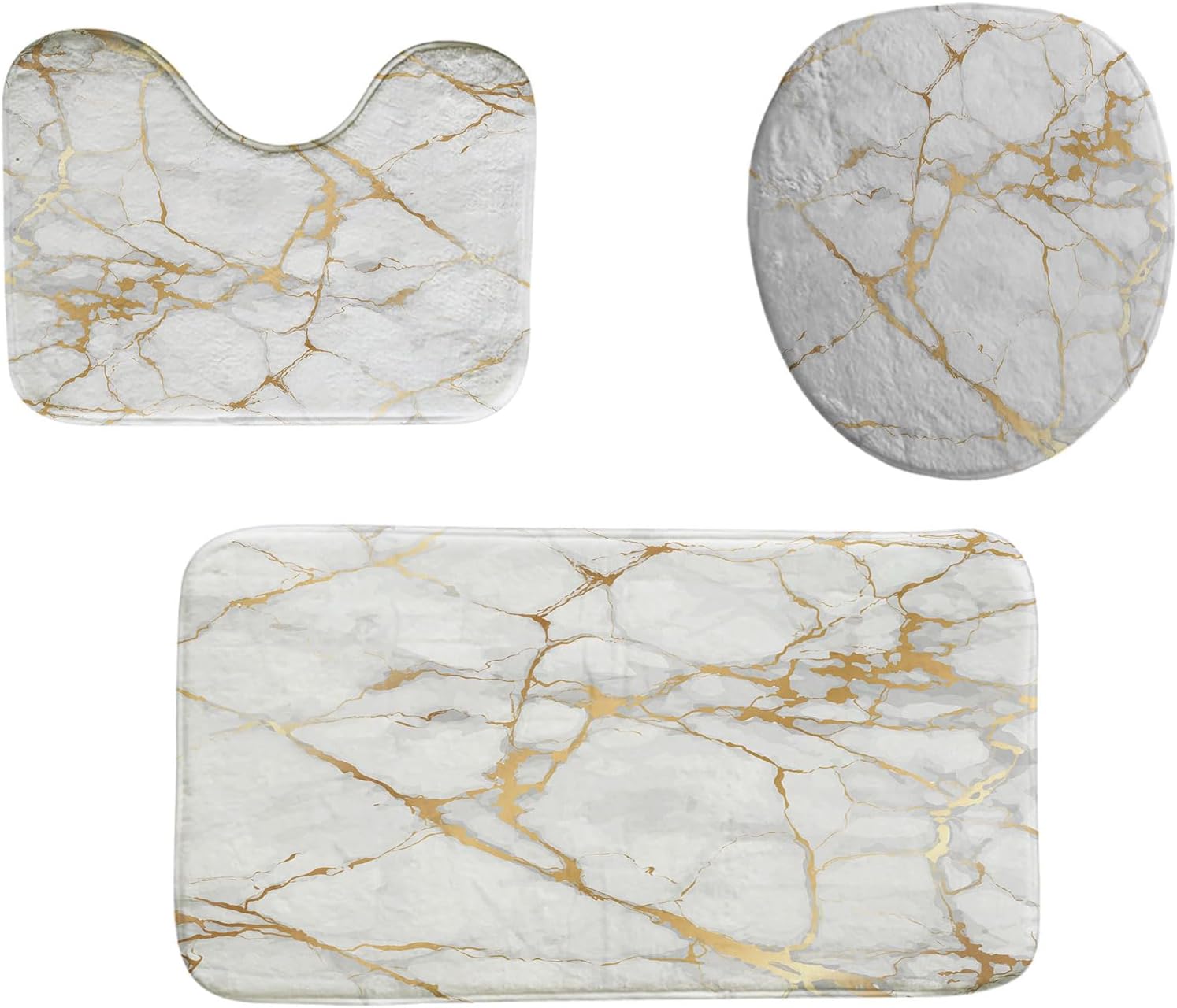 CAPSCEOLLCozy Memory Foam Bath Mat Set for the Bathroom