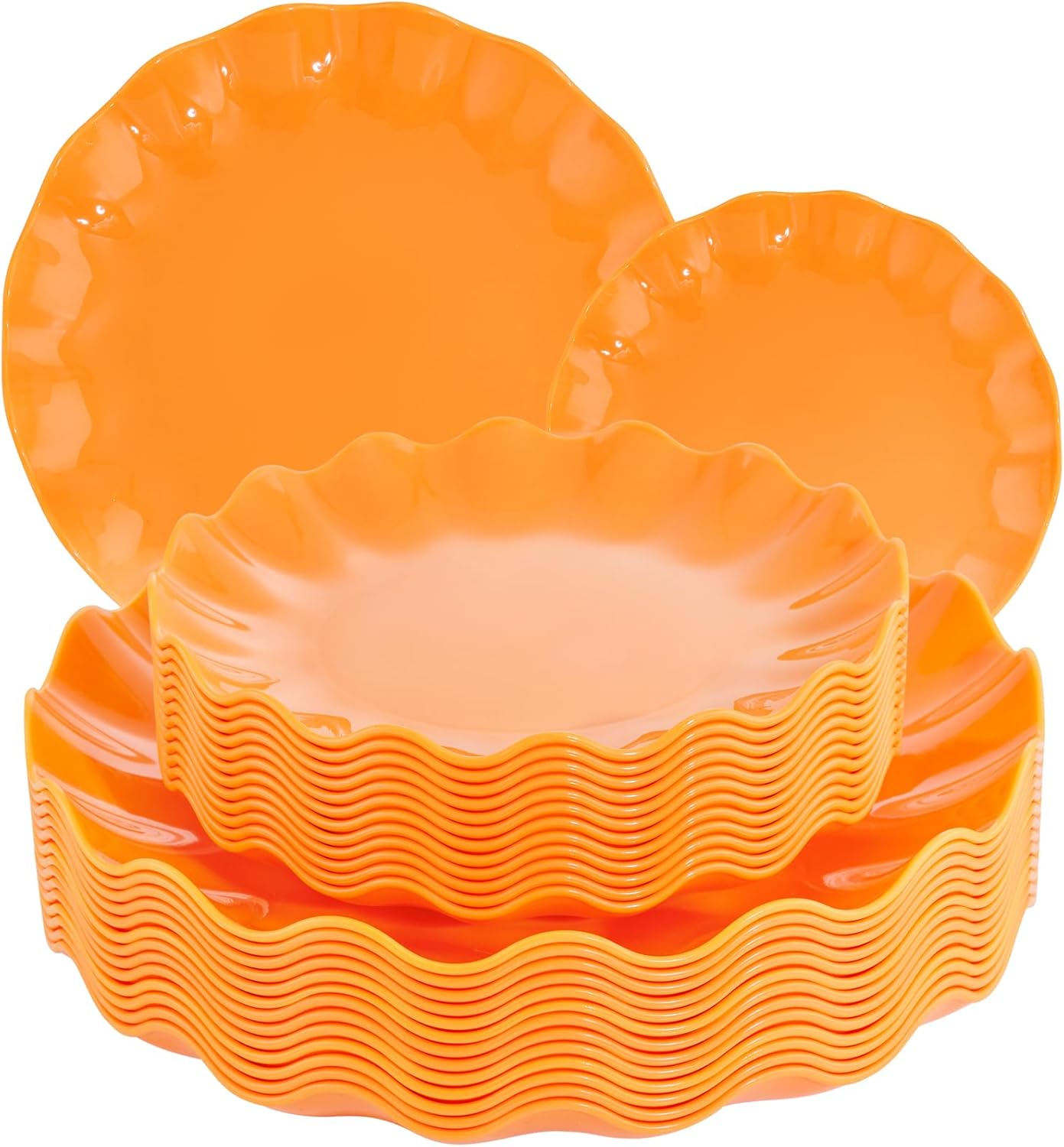 24-Piece Heavy-Duty Orange Plates