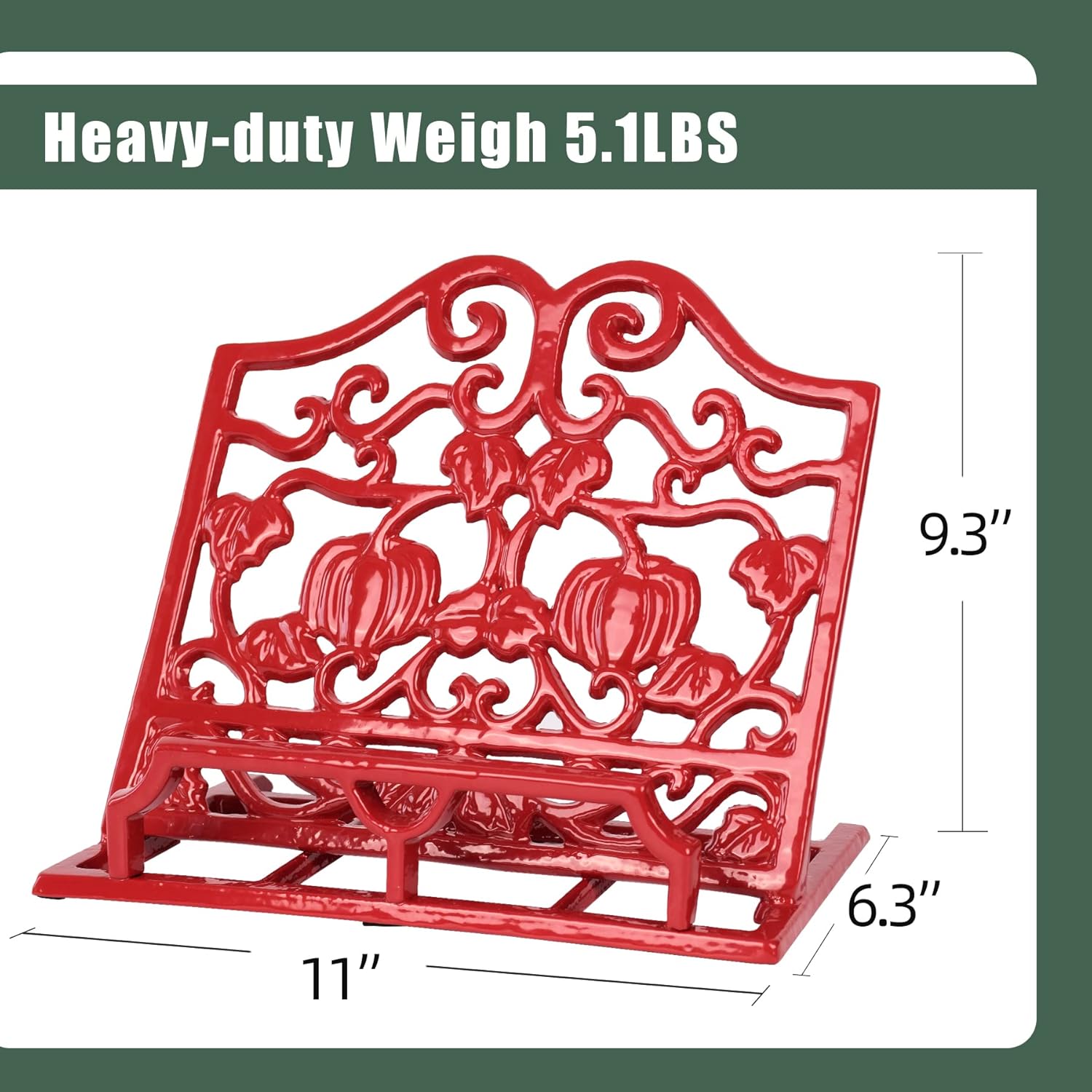 Vintage Cast Iron Recipe Stand Pumpkin Design