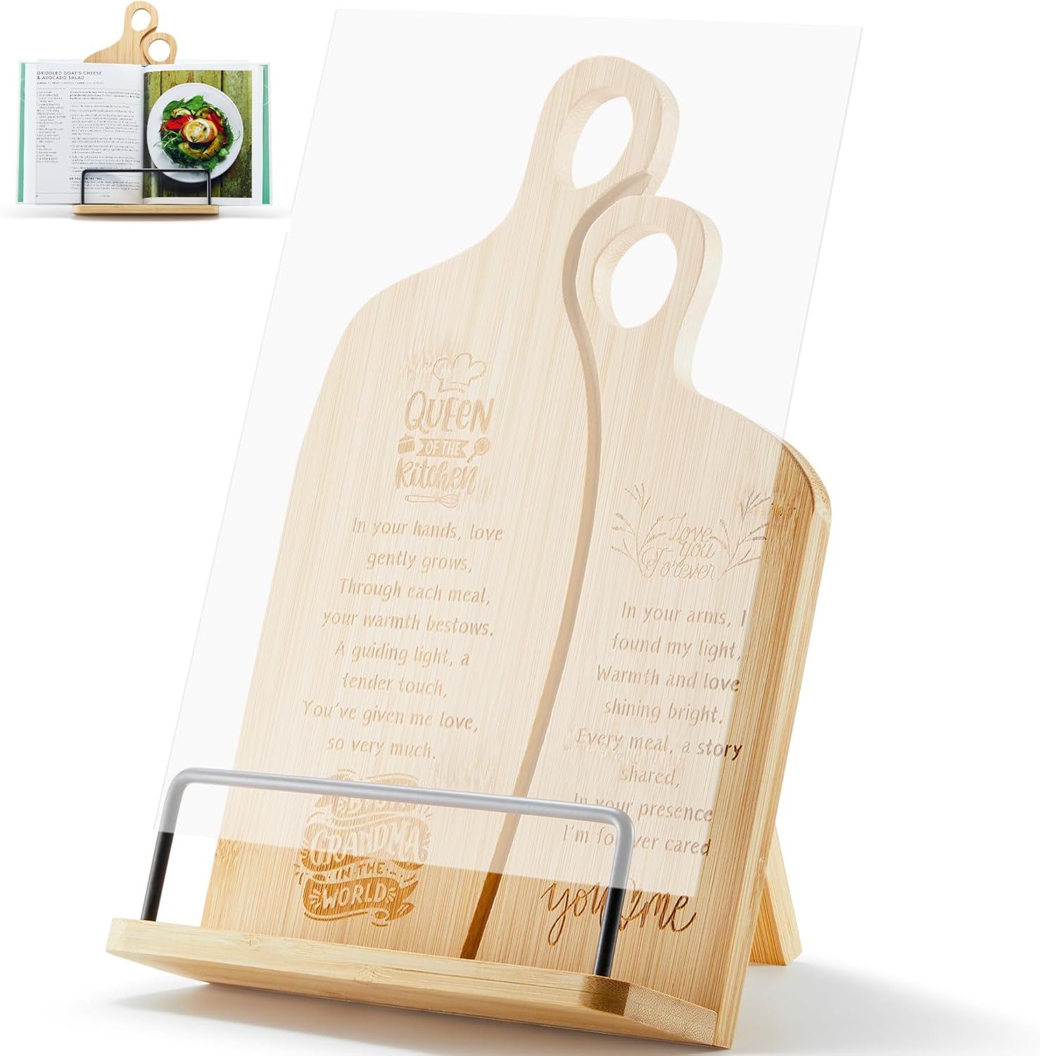 Bamboo Grandma Recipe Stand Comfort Style for Dependable Grandmas