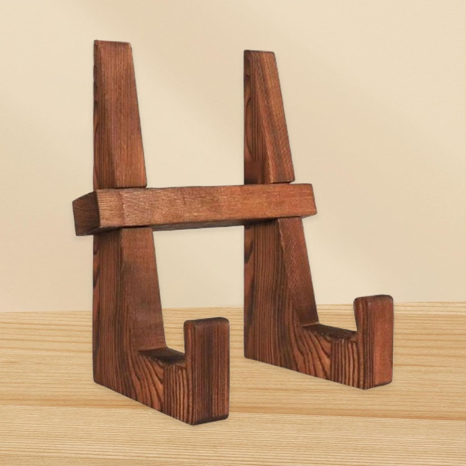 Rustic Wooden Cookbook Holder for Kitchen