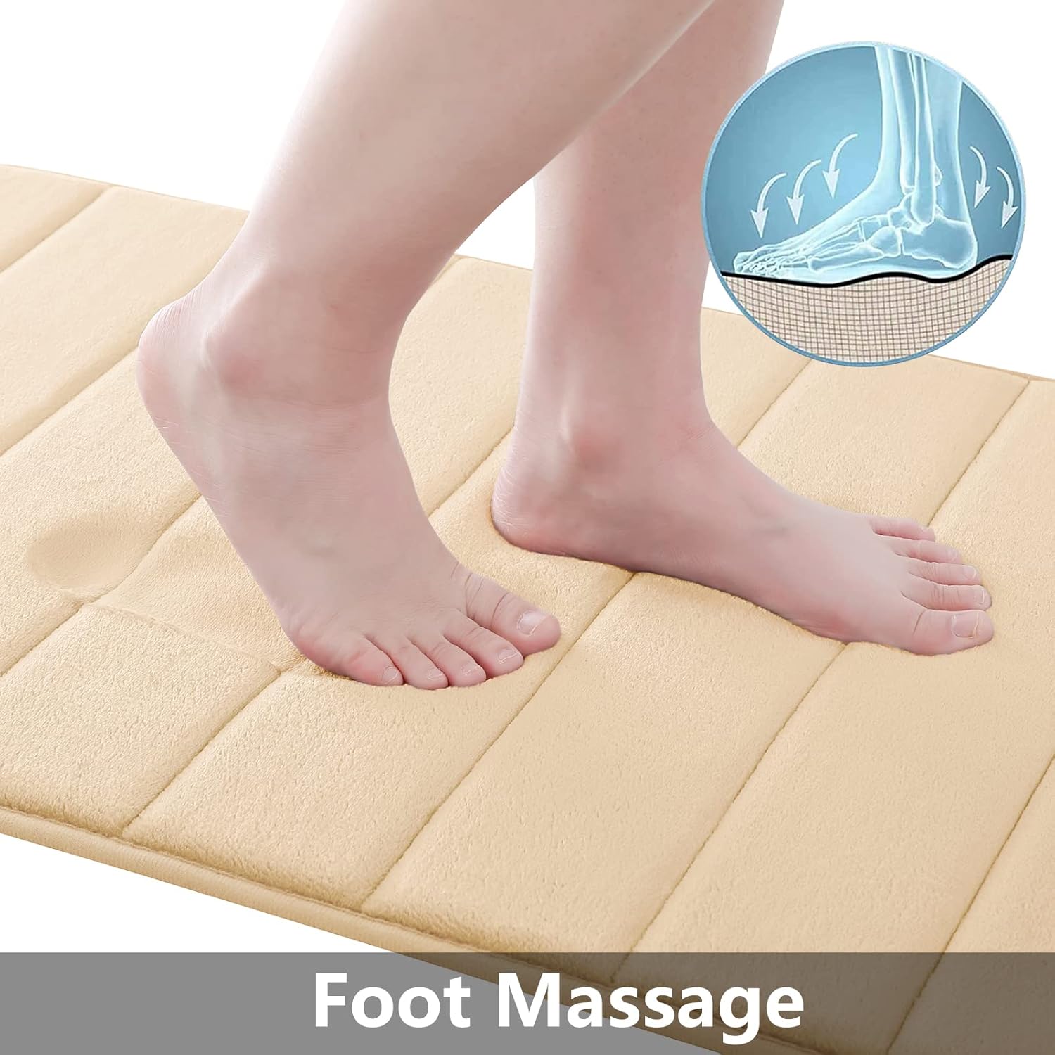 Buganda Memory Foam Bath Mat for Bathroom Shower Tub Soft Durable